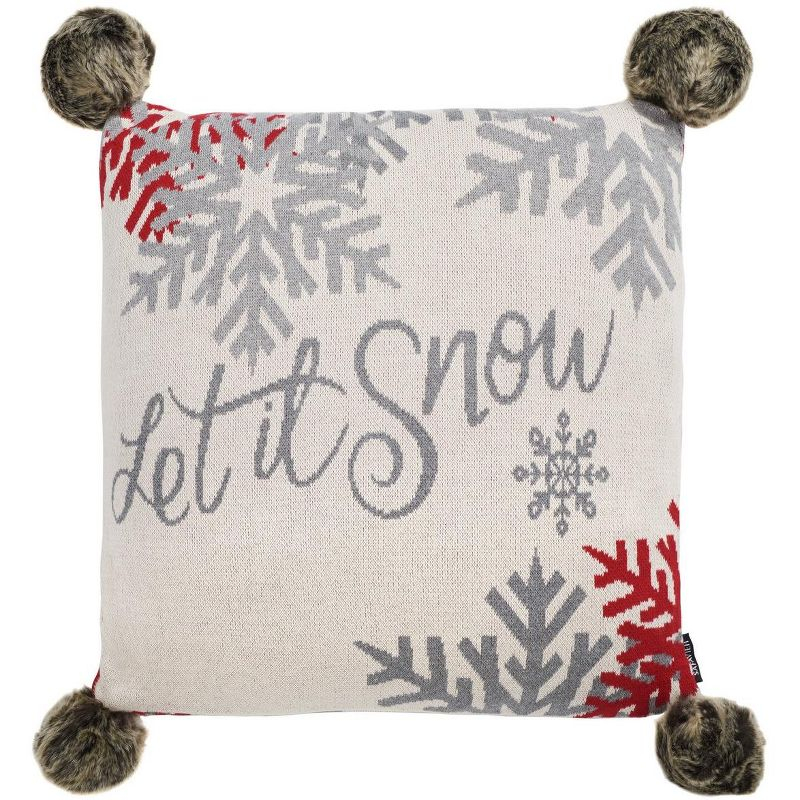 Pom-poms Cotton Reversible Throw Pillow