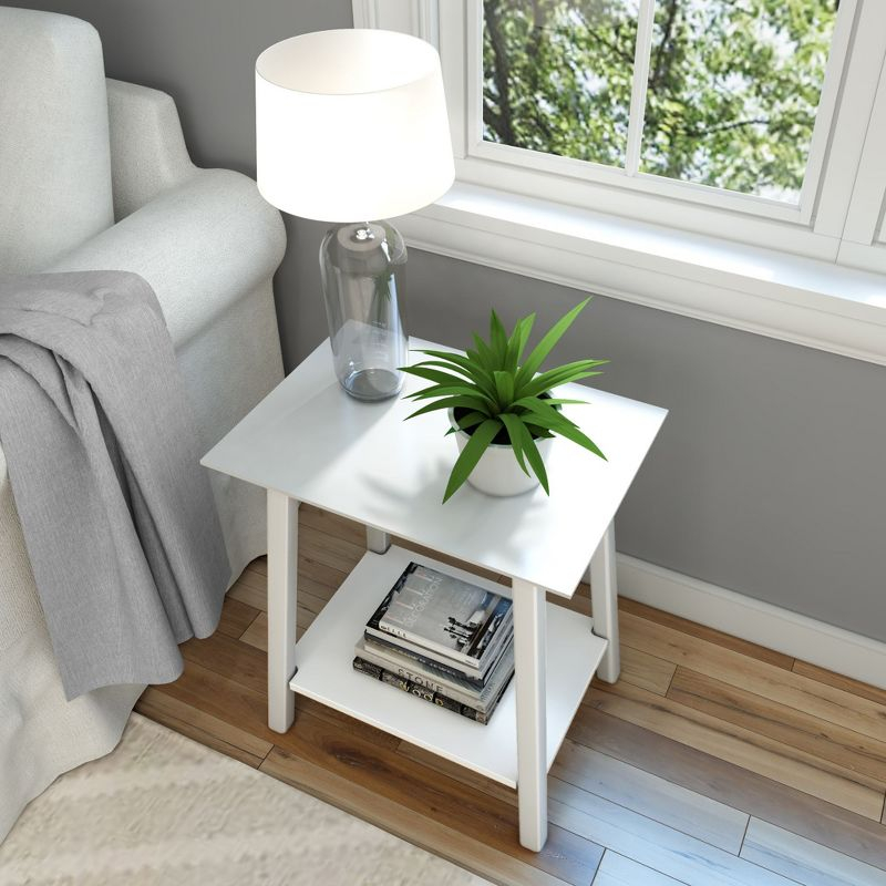 Plank+Beam Nightstand, Solid Wood Mid-Century Modern Bedside Table for Bedroom
