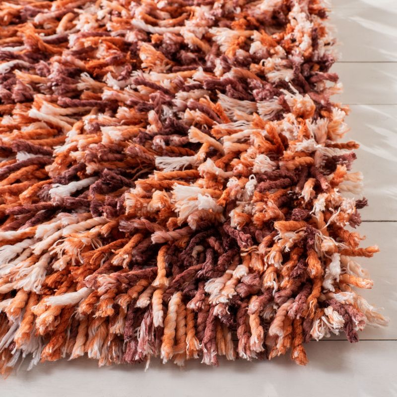 Rio Shag SG960 Hand Loomed Indoor Area Rug - Rust/Ivory - 8'x10' - Safavieh