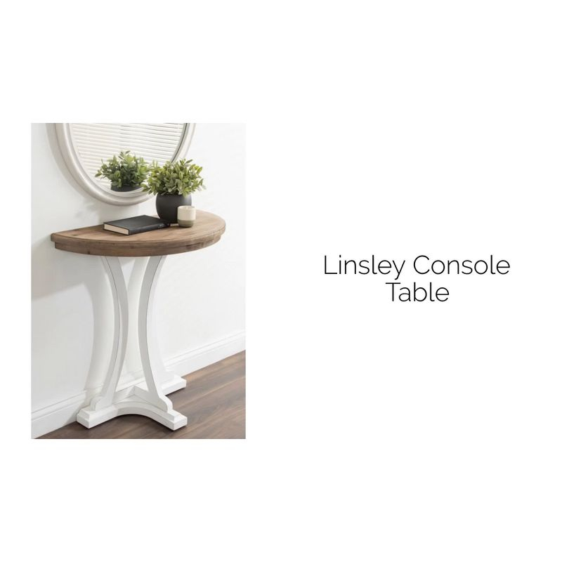Kate and Laurel Linsley Half Circle Wood Console Table, 30x15x31, Rustic Brown