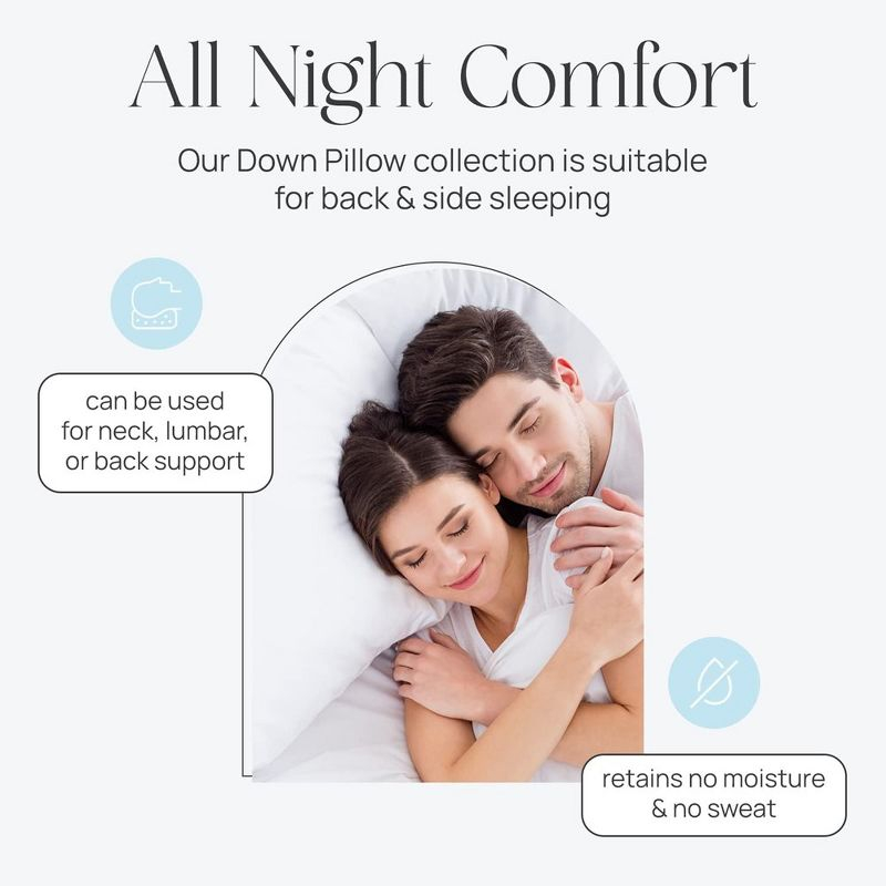 East Coast Bedding Balanced Dream 50/50 Goose Feather Down Pillow Queen Size Pack of 1