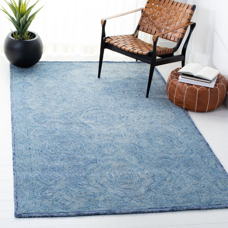 Ikat IKT506 Hand Tufted Area Rug - Blue - 5'x8' - Safavieh