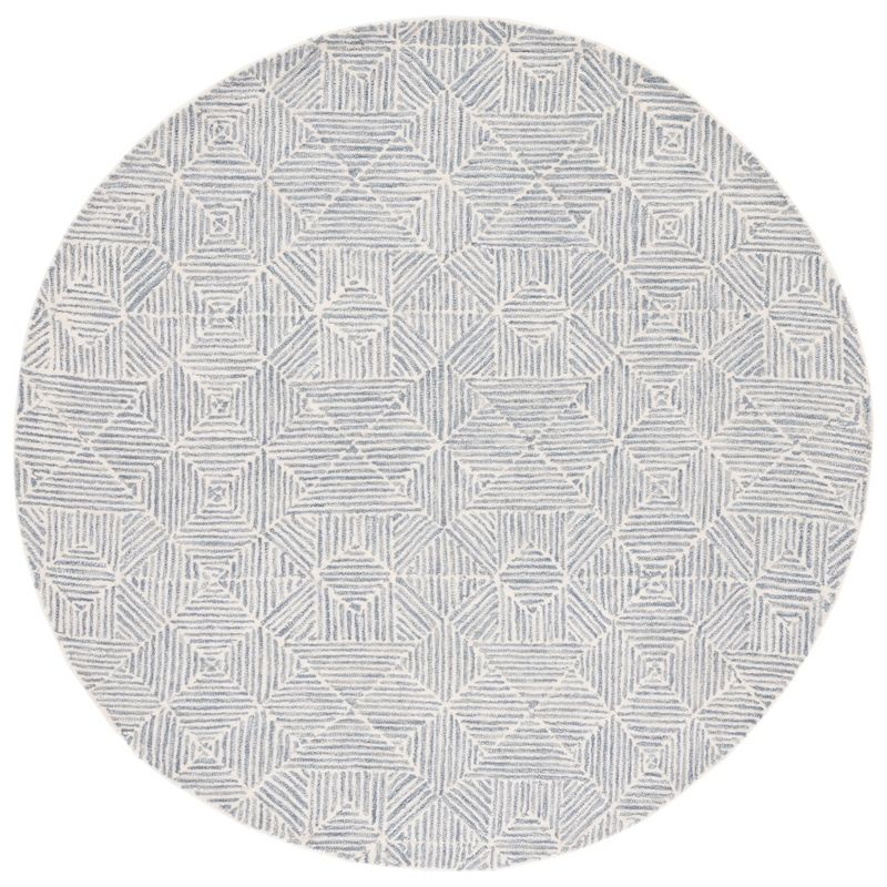 Abstract ABT763 Handmade Indoor Area Rug - Grey/Ivory - 6' Round - Safavieh