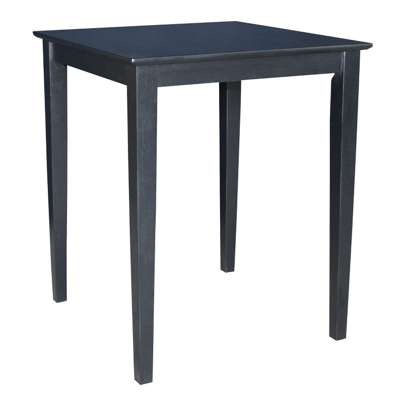 Solid Wood Top Counter Height Table with Shaker Legs Black - International Concepts: Square, 36" High