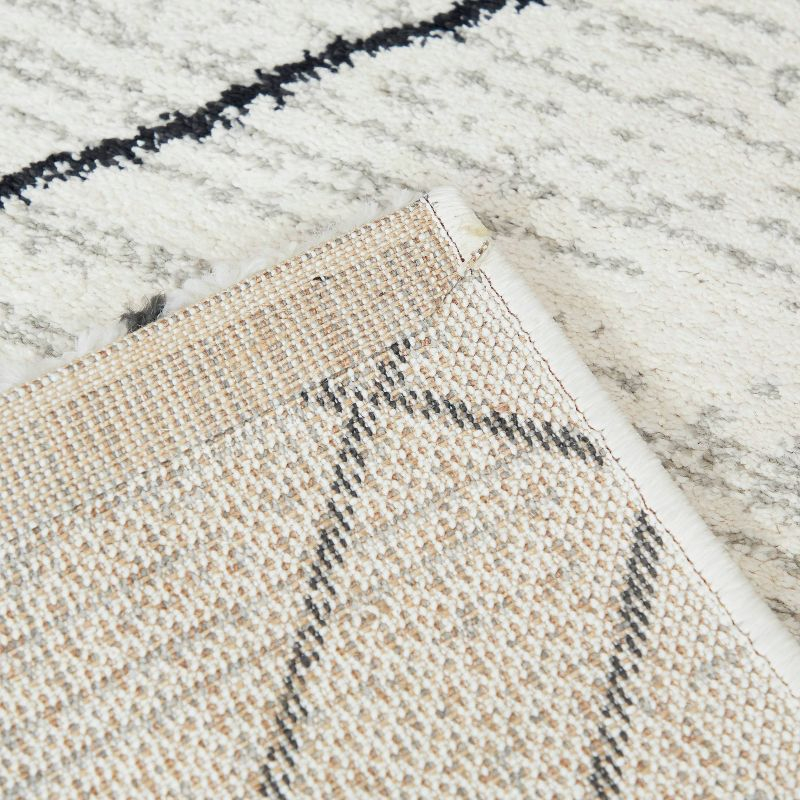 5'3"x7' Alberto Transitional Geometric Rug White: Fade & Stain-Resistant, Low Pile, Indoor - Balta Rugs