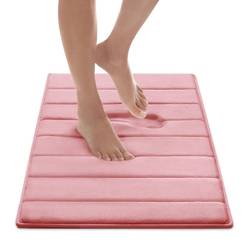 Microdry 17"x24" MICRODRY Ultra Absorbent CoreTex Quilted Memory Foam Bath Rug/Runner : Microfiber, Machine Washable, Non-Slip Backing