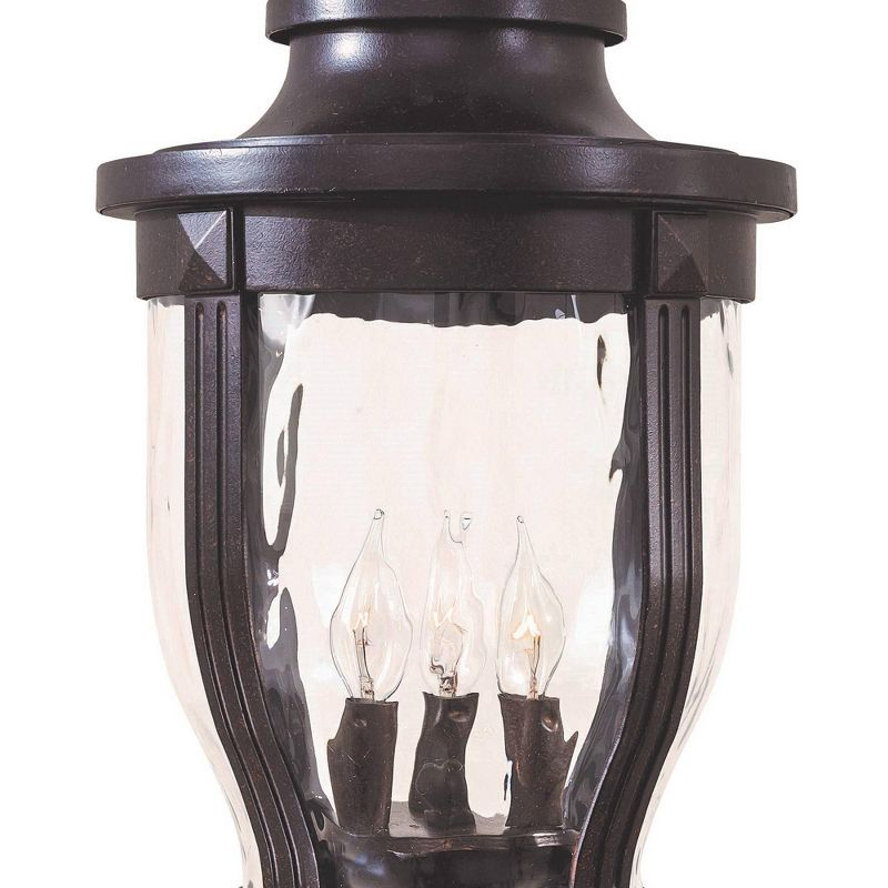 Minka Lavery Vintage Outdoor Light Fixture Corona Bronze 24" Clear Hammered Glass for Post Exterior Deck House Porch Yard Patio