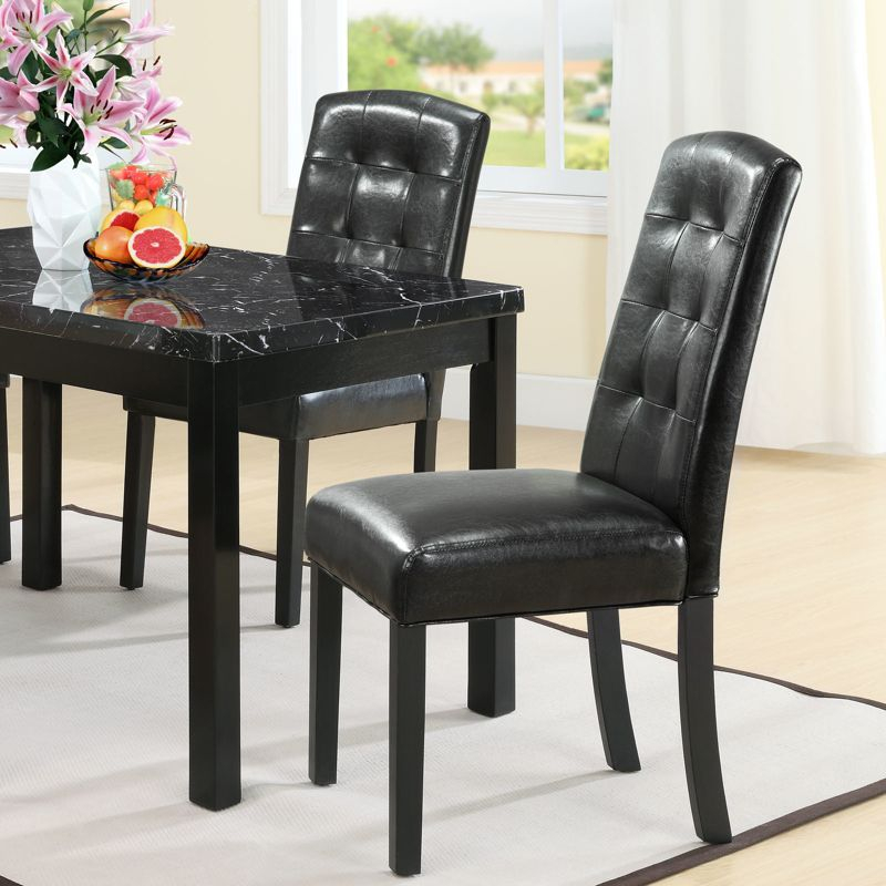 Modway Perdure Dining Side Chair Black: Vinyl Upholstered Parsons Style, Wood Frame, 285 lb Capacity