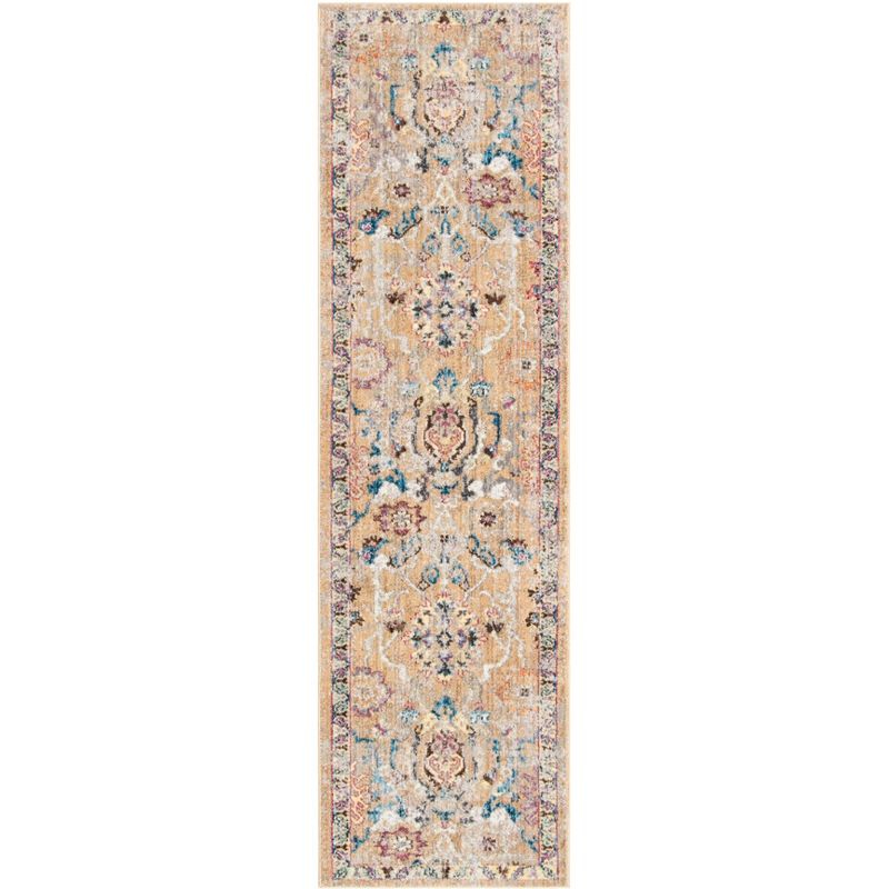Bristol BTL347 Power Loomed Indoor Runner Rug - Camel/Blue - 2'3"x8' - Safavieh