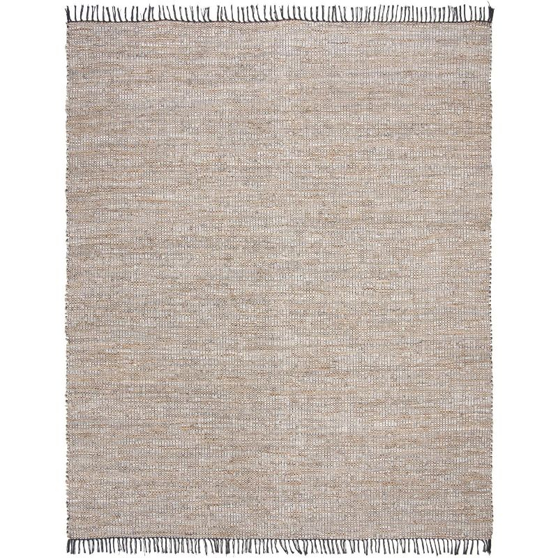 Vintage Leather VTL203 Hand Woven Indoor Area Rug - Silver - 8'x10' - Safavieh
