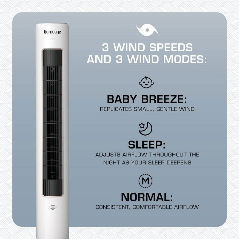 Hurricane 40 Inch Triple Action Air Enhancing Tower Fan and Aromatherapy Diffuser with Remote Control and Floor Mount Construction, 2 Pack, White