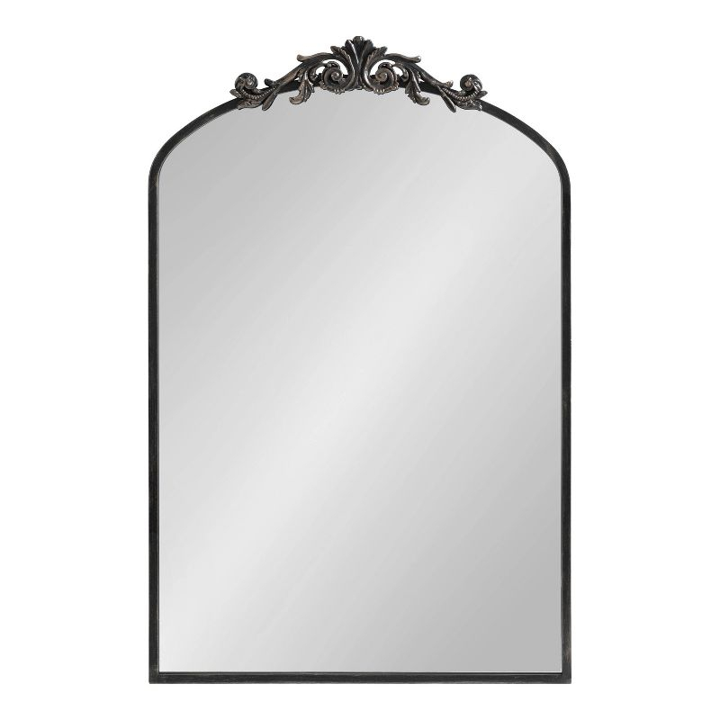 24" x 36" Arendahl Traditional Arch Decorative Wall Mirror Black - Kate & Laurel: Vintage Baroque Design, Resin Garland