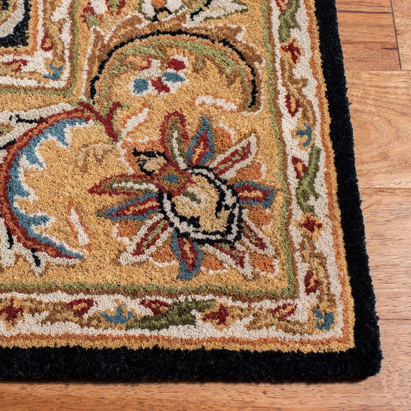 Classic CL758B Hand Tufted Area Rug - Black/Gold - 4'x6' - Safavieh..