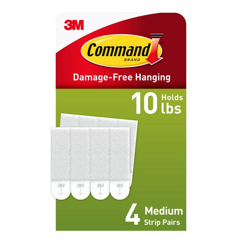 Command Medium Picture Hanging Strips White: Adhesive Wall Mounting for Art & Stationery