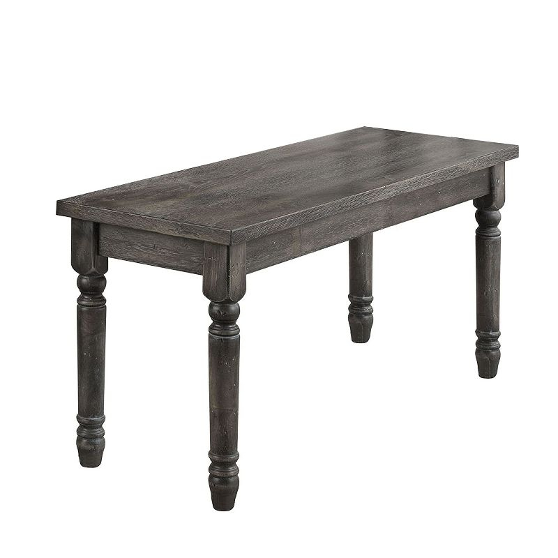 Simple Relax Rectangular Wooden Dining Bench in Weathered Gray
