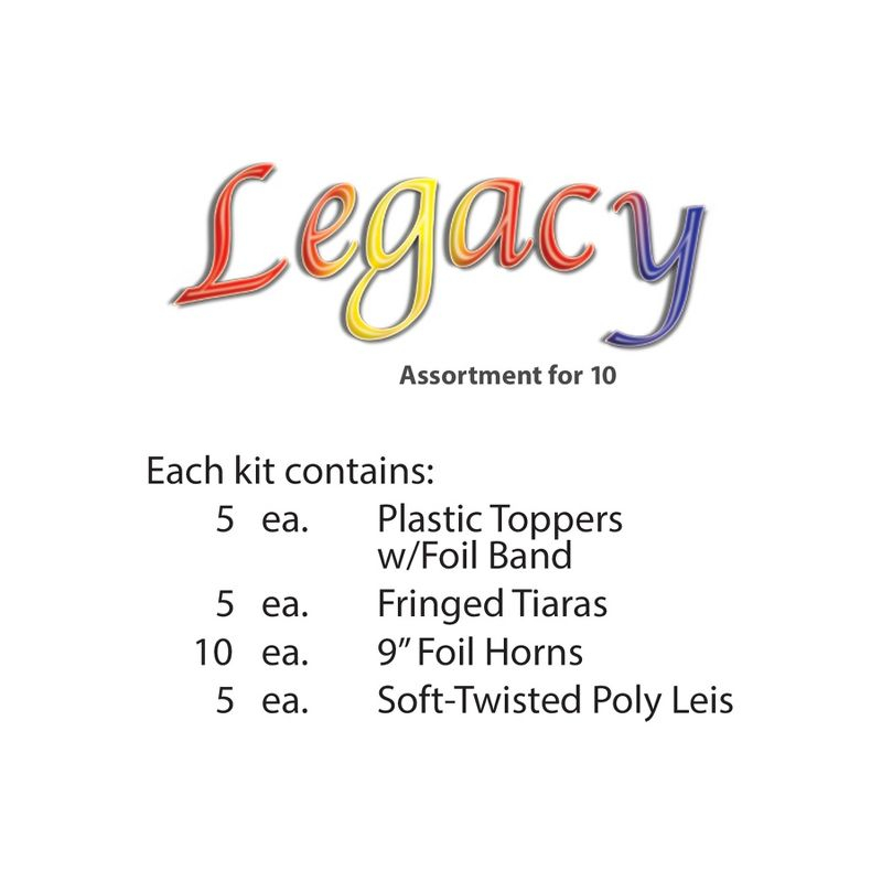 Beistle New Year Legacy Assortment for 10 guests includes 45 items Silver