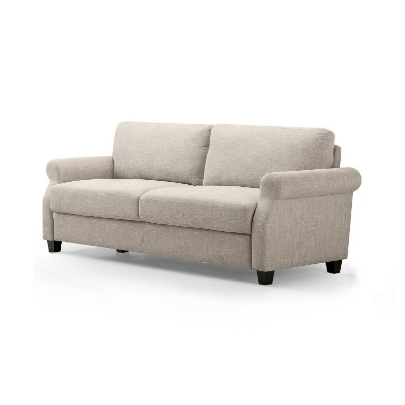 78" Josh Sofa Beige - Zinus: Easy-to-Clean, Woven Fabric, Seats Three, Tool-Free Assembly