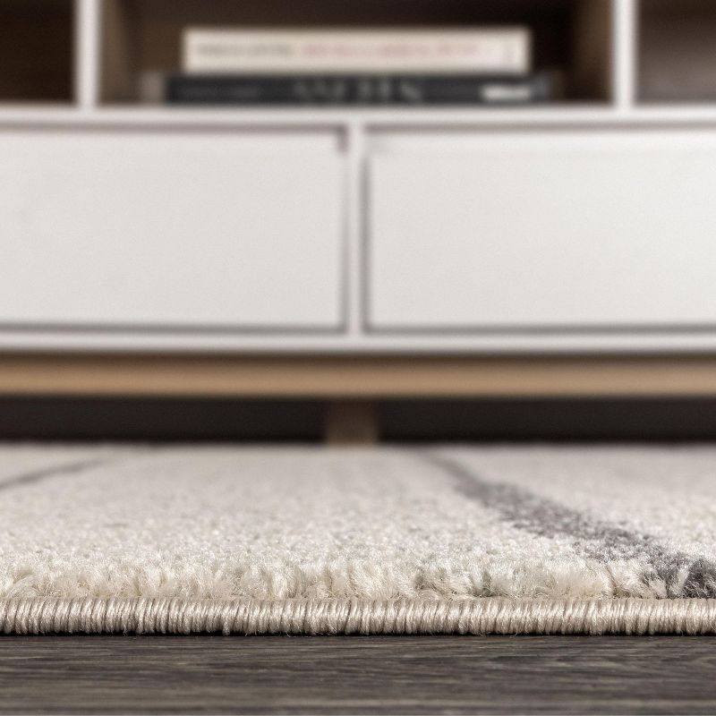 8'x10' Williamsburg Minimalist Stripe Area Rug, Cream/Gray - JONATHAN Y