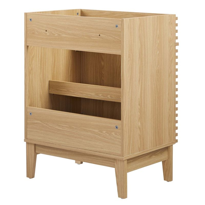 odway Render Modern Style Wood Bathroom Vanity Cabinet in Oak