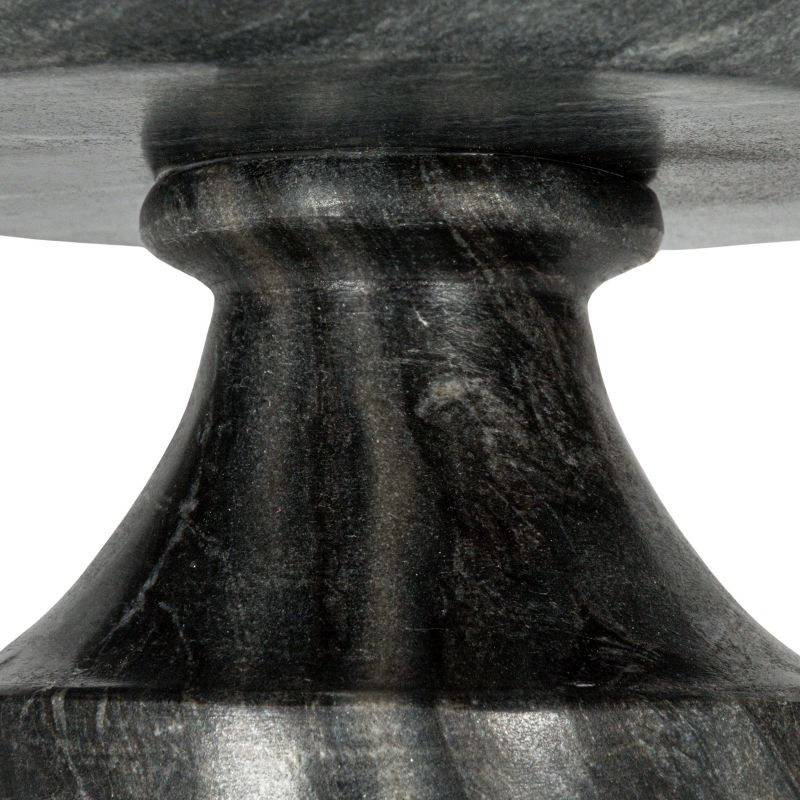 Storied Home Marble Footed Pedestal Bowl, Gray