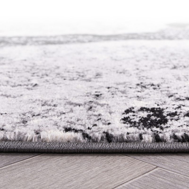 World Rug Gallery Contemporary Floral Design Area Rug - Black 2'x7'