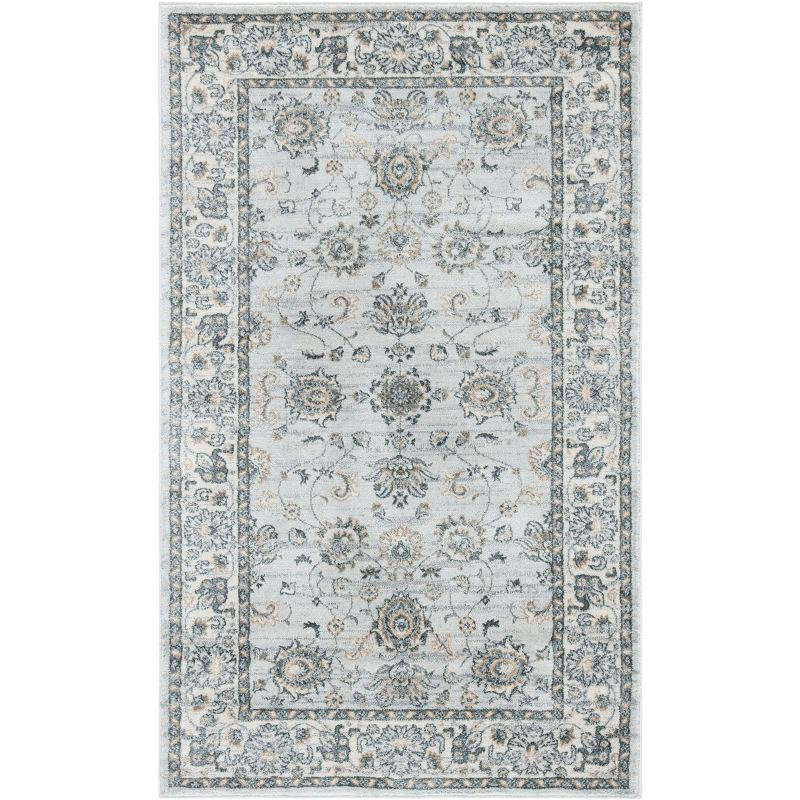 Isabella ISA940 Power Loomed Area Rug - Light Grey/Cream - 3'x5' - Safavieh.