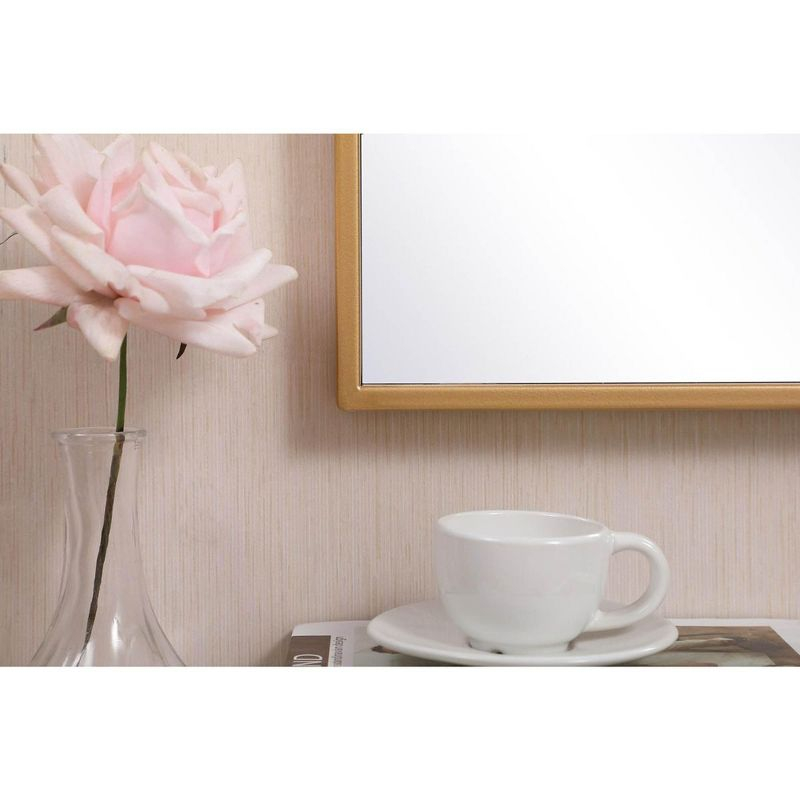 Elegant Lighting Metal frame rectangle mirror 14x28 inch in brass