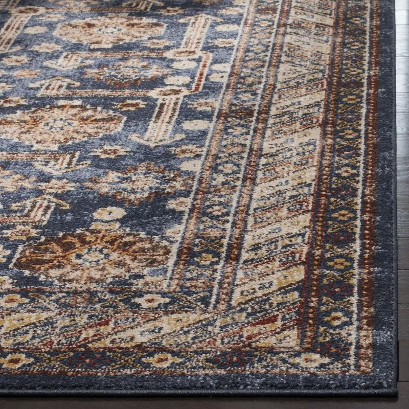 Bijar BIJ653 Power Loomed Indoor Runner Rug - Royal/Ivory - 2'3"x4' - Safavieh