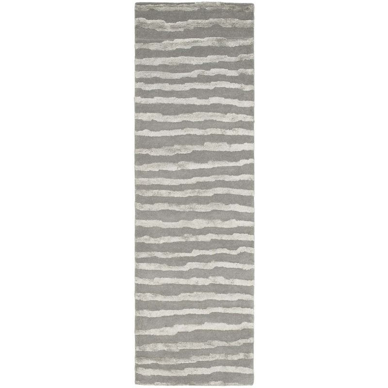 Soho SOH519 Hand Tufted Indoor Runner Rug - Grey - 2'6"x10' - Safavieh