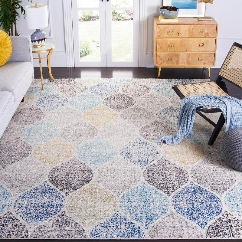 Madison MAD604 Power Loomed Indoor Area Rug - Ivory/Blue - 6'7"x6'7" - Safavieh