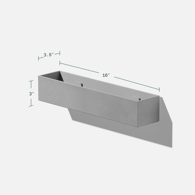 Veadek Geo Series Short Hanging 16" Planter - Gray