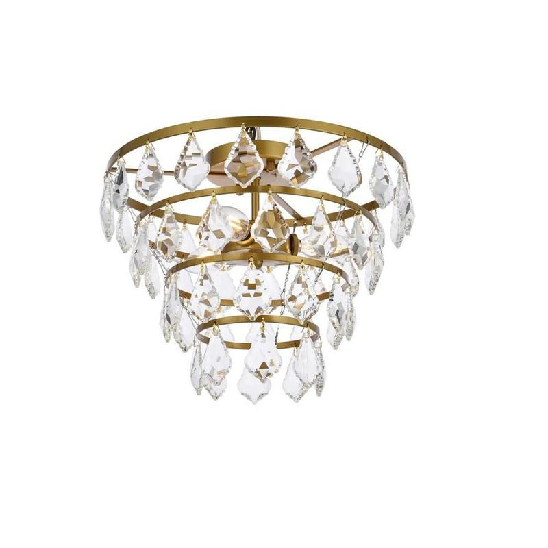 Elegant Lighting Ella 14 inch flush mount in brass