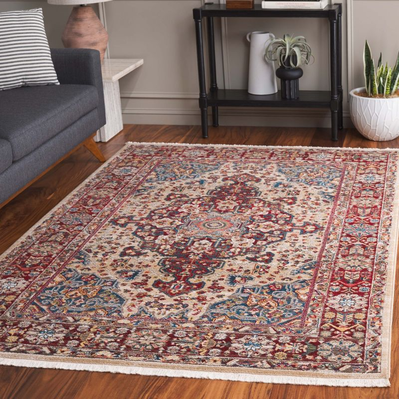 Kashan KSN305 Power Loomed Area Rug - Ivory/Red - 9'x12'6" - Safavieh