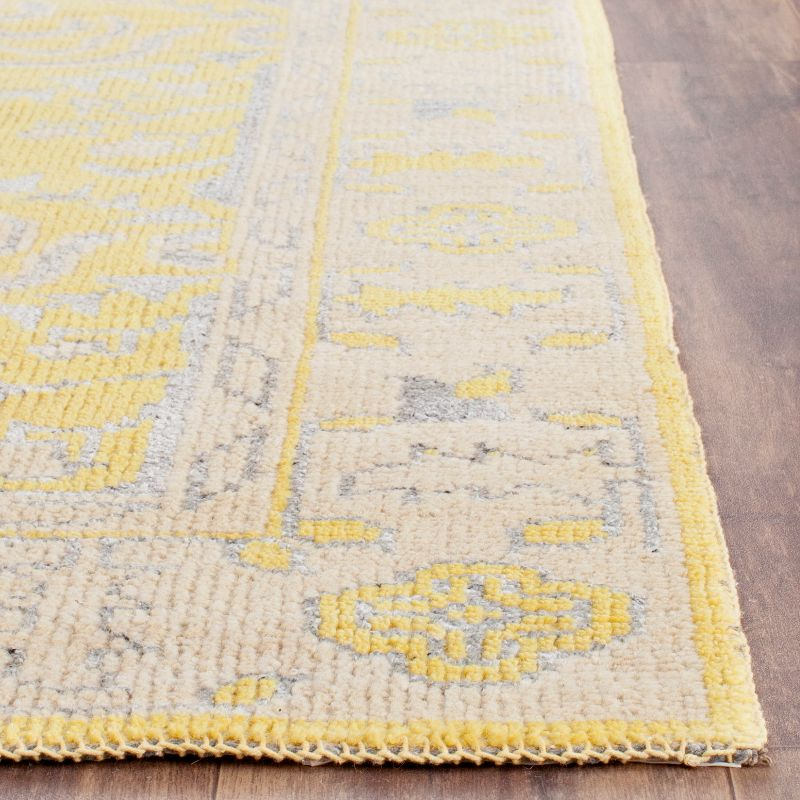 Stone Wash STW213 Hand Knotted Area Rug - Yellow - 8'x10' - Safavieh.