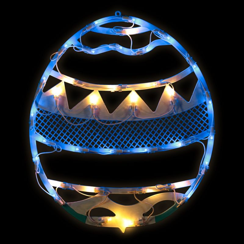 Northlight LED Lighted Easter Egg Spring Window Decoration - 17"  - Blue