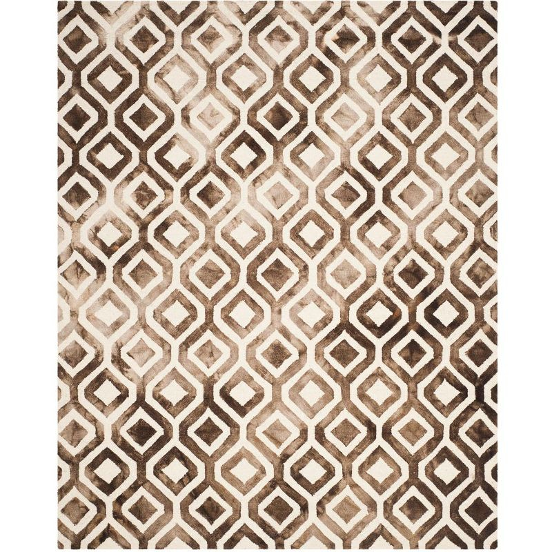Dip Dye DDY679 Hand Tufted Indoor Area Rug - Ivory/Chocolate - 9'x12' - Safavieh