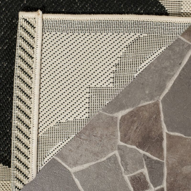 Courtyard CY6243 Power Loomed Indoor and Outdoor Area Rug - Black/Beige - 9'x12' - Safavieh