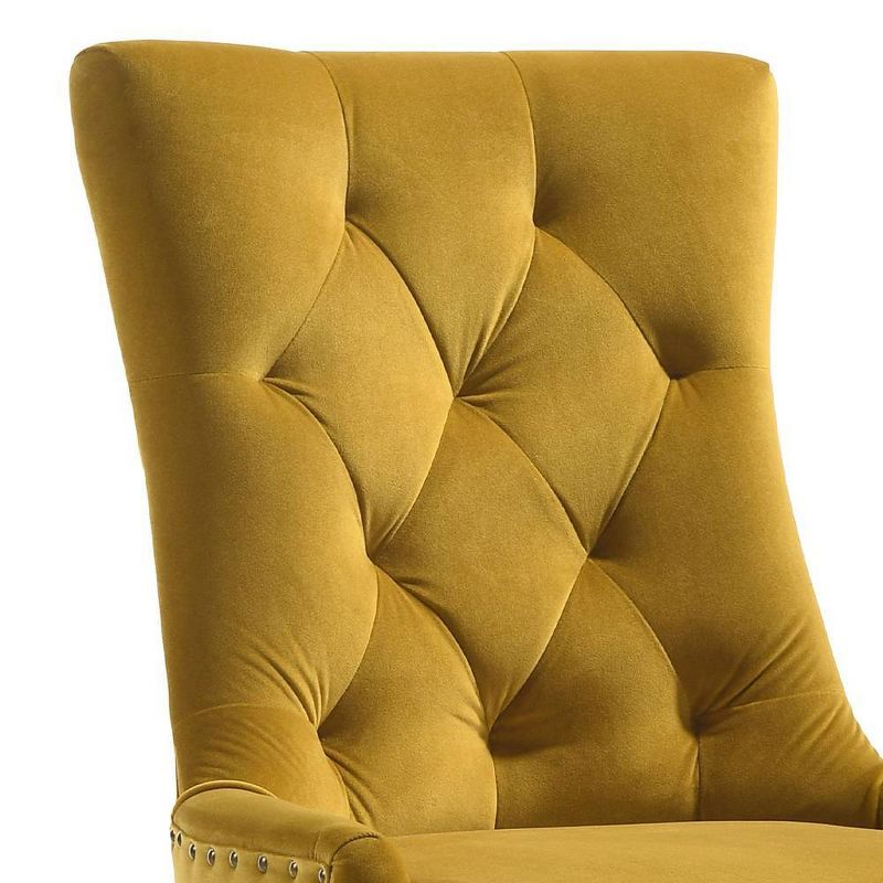 22" Farren Accent Chair Yellow Velvet/Espresso Finish - Acme Furniture