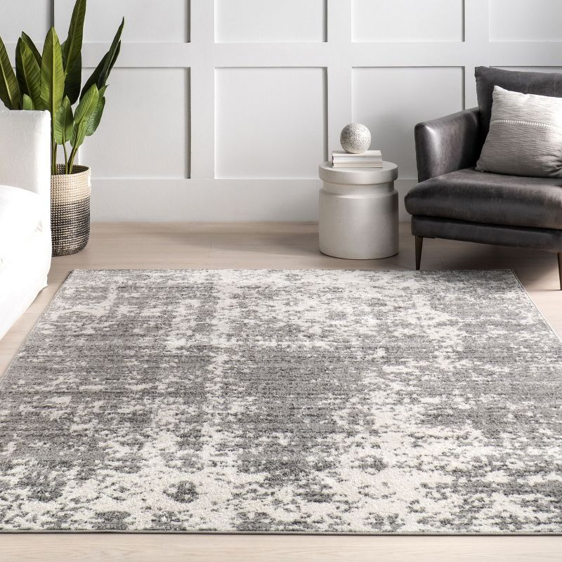 Nuloom Deedra Abstract 10 Round Indoor Area Rug for Living Room Bedroom Dining Room Kitchen, Grey/Ivory