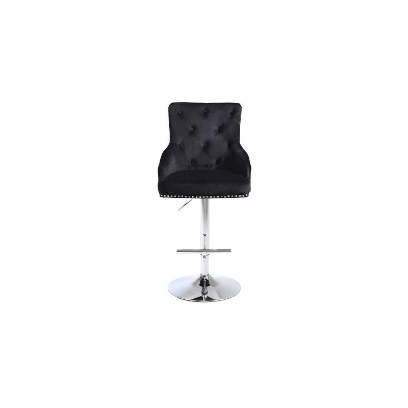 Meridian Furniture,Claude Black Velvet Adjustable Stool