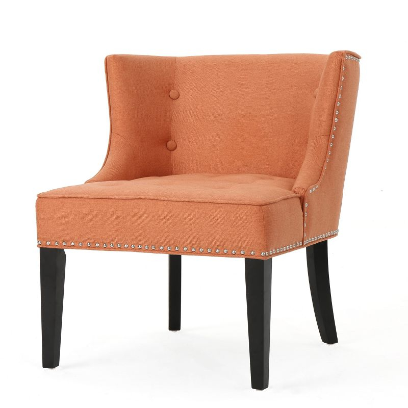 Adelina Occasional Chair - Orange - Christopher Knight Home: Upholstered Vanity Slipper Seat, Polyester Fabric
