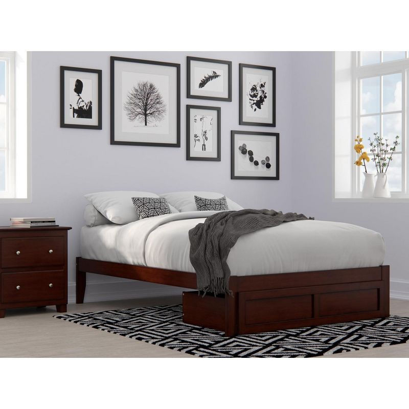 AFI Furnishings Colorado Full Bed with Foot Drawer and USB Turbo Charger in Walnut