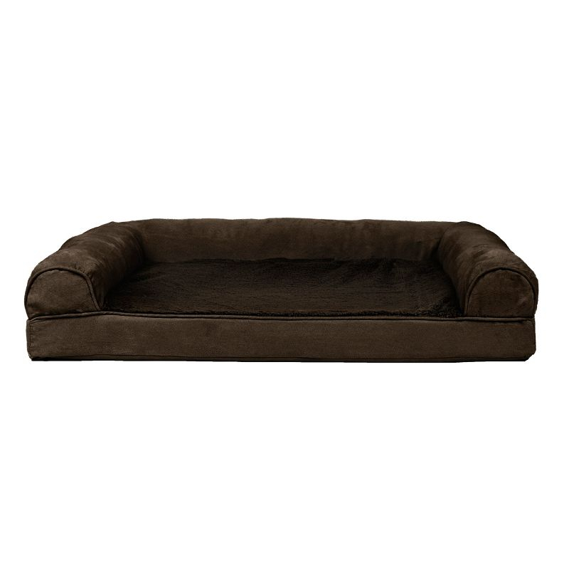 FurHaven Plush & Suede Orthopedic Sofa Dog Bed - Large, Espresso