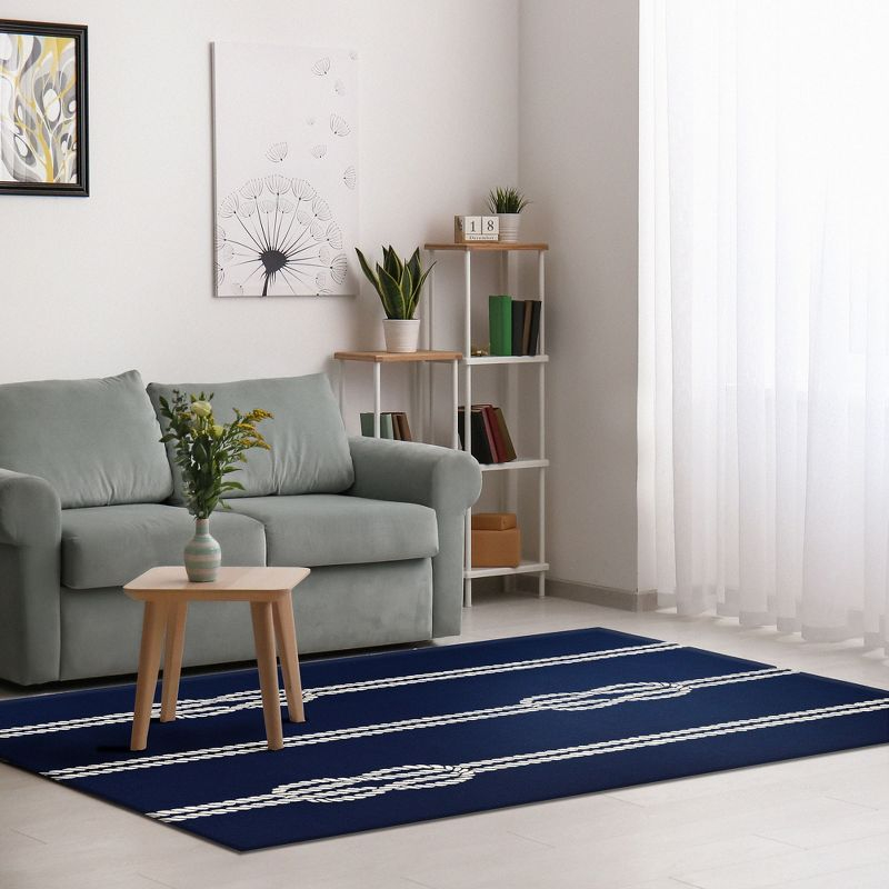 Liora Manne Capri Ropes Indoor/Outdoor Rug Navy 5' x 7'6"