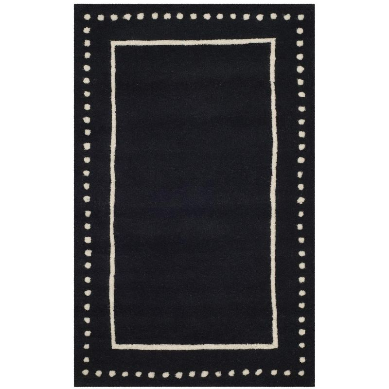 Bella BEL151 Hand Tufted Accent Rug - Black/Ivory - 2'6"x4' - Safavieh.