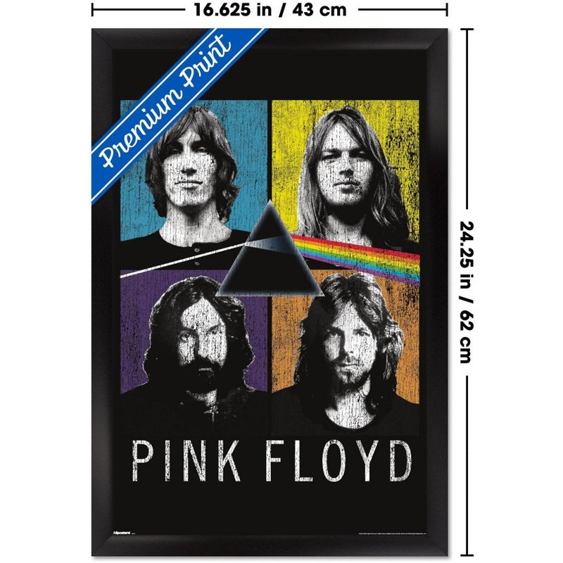 Trends International Pink Floyd - The Dark Side Of The Moon Quad Framed Wall Poster Prints Black Framed Version 14.725" x 22.375"