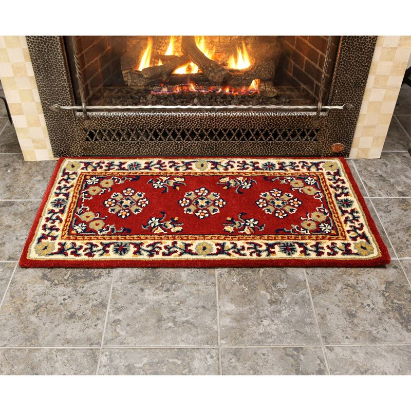 ACHLA Designs 44" Long Minuteman International Oriental Rectangular Hearth Rug: Wool, Fire-Resistant