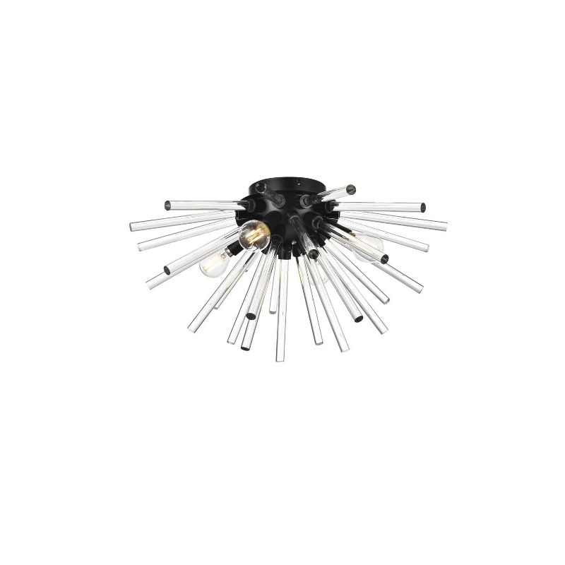 Elegant Lighting Sienna 18 inch crystal rod wall sconce in black