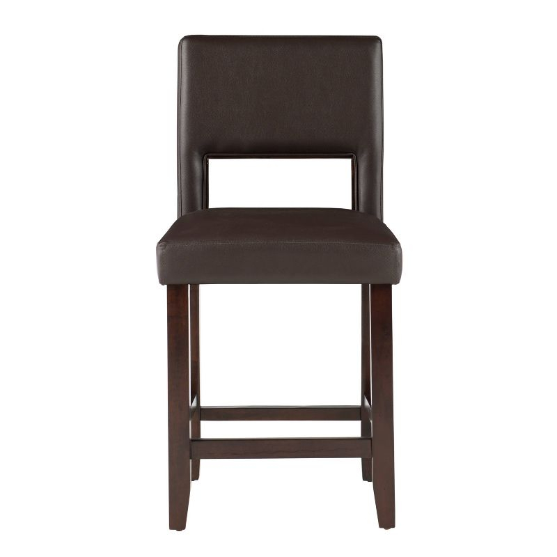 24" Vega Padded Counter Height Barstool with Ergonomic Footrest & Espresso Finish - Linon