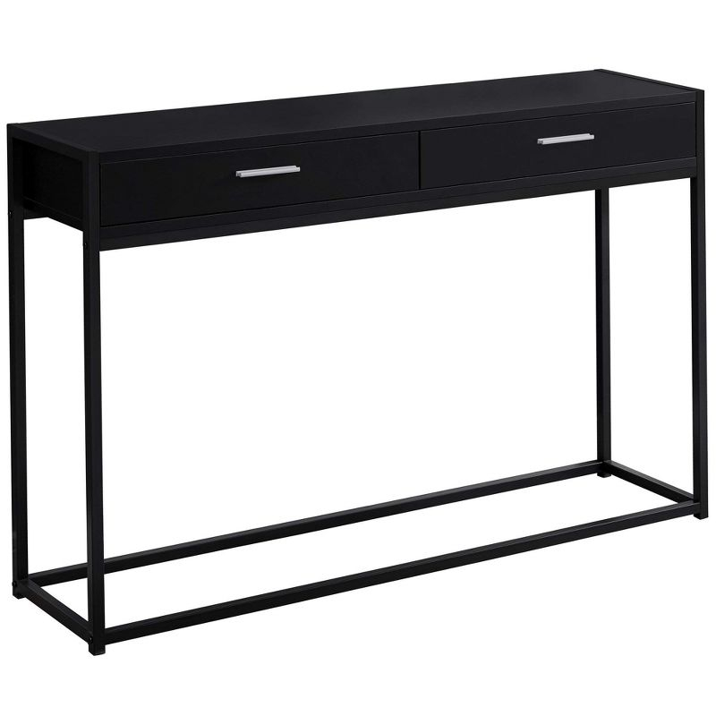 Monarch Specialties Accent Table Console Entryway Narrow Sofa Storage Drawer Living Room Bedroom Black Laminate Black Metal Contemporary Modern